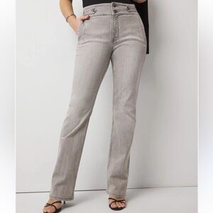 WHBM Gray Extra High Rise Boot Cut Wide Leg Jeans size 14